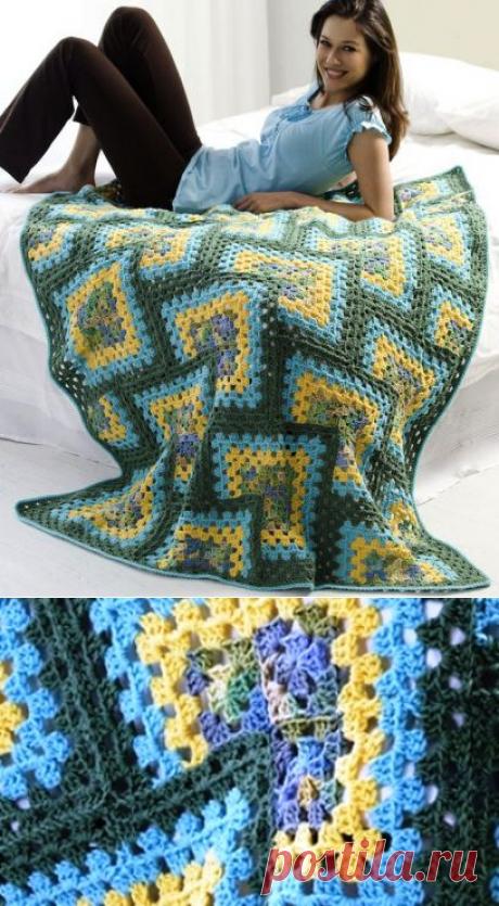 ПЛЕД &quot;КВАДРАТНЫЕ ДИАГОНАЛИ&quot;.