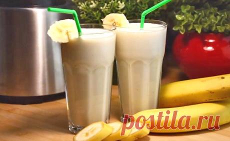 Молочный коктейль с мороженым и бананом