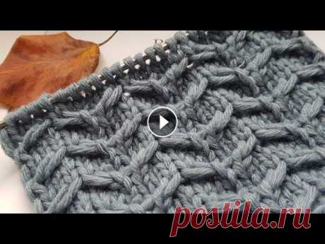 Вяжем паркетный узор спицами ???? knitting pattern....