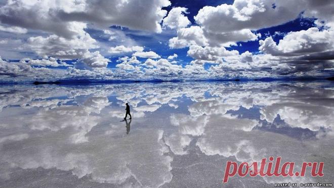 Солончак Уюни – крупнейший в мире солончак площадью 10 582 кв.км. Он был образован в результате трансформации доисторических озер. Находится в юго-западной Боливии.