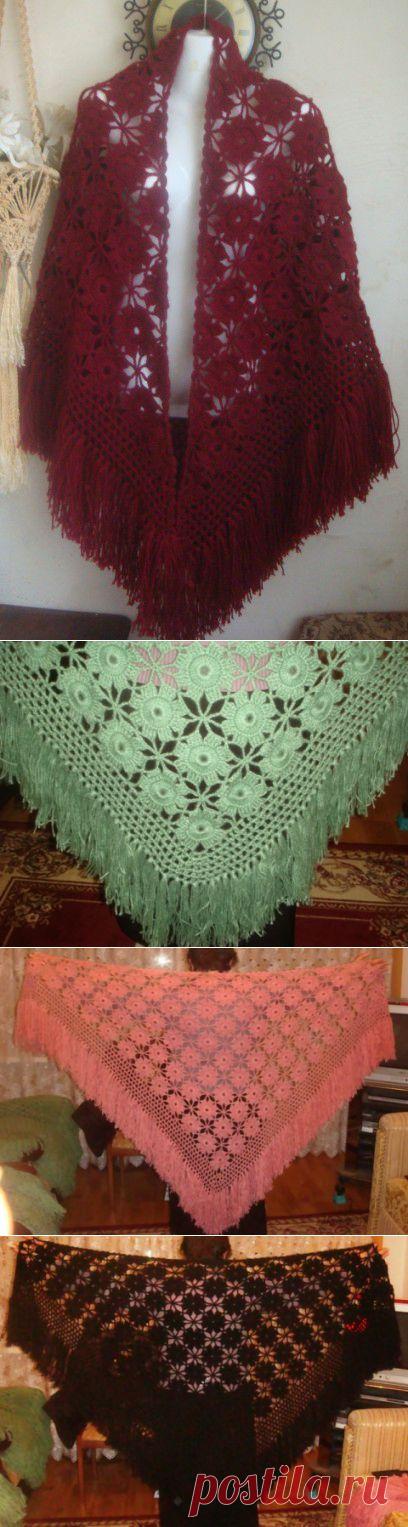 КРАСИВЫЙ И ОЧЕНЬ ПРОСТОЙ МОТИВ ДЛЯ ШАЛИ | Вязание крючком и спицами