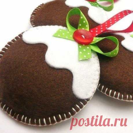 Новогодние игрушки из фетра. / Вязание как искусство!