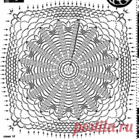 КВАДРАТНЫЕ МОТИВЫ КРЮЧКОМ. СХЕМЫ.