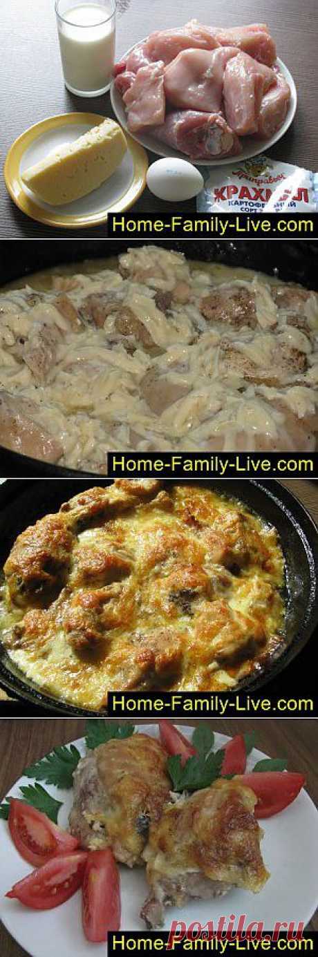 Кулинарные рецепты Курица под сыром - пошаговый фоторецепт - запеченная курица в сырном с