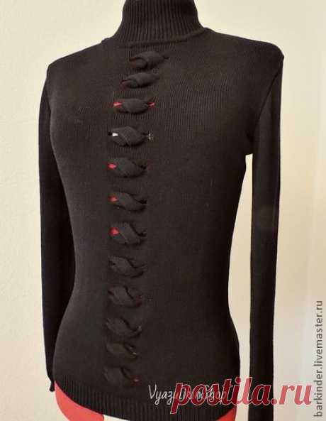 Вязаная водолазка-джемпер&quot; Чёрный графит&quot; - водолазка,вязаная водолазка