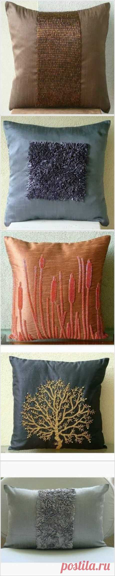 Декор подушек. Pillow, cushions decor ideas. ~ HandMadiya.com