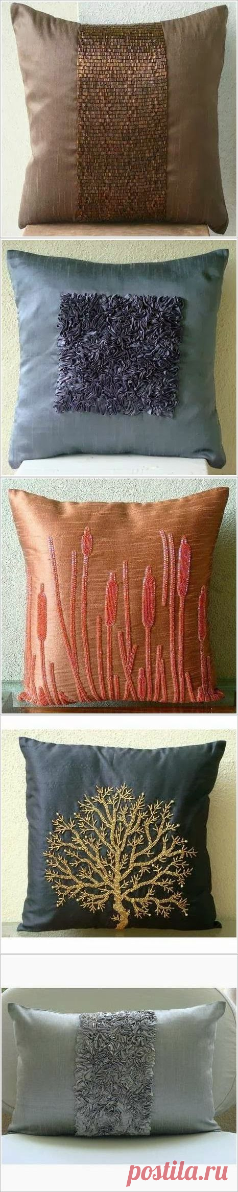 Декор подушек. Pillow, cushions decor ideas. ~ HandMadiya.com