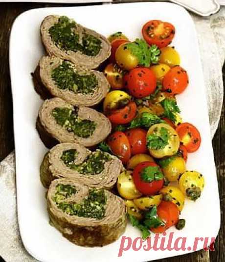 Рецепт как приготовить вкусный рулет из говядины со шпинатом