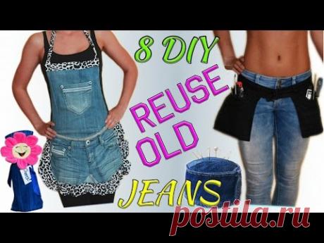 8 Creative DIY Ways HOW TO REUSE / RECYCLE OLD JEANS