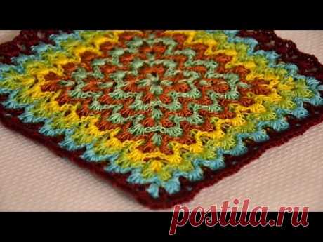 Вязание крючком. Техника Барджелло. Bargello Crochet Tutorial.