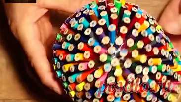 Ночник из цветных карандашей. Токарная обработка с необычным подходом! | Мастерская Бруно | Дзен