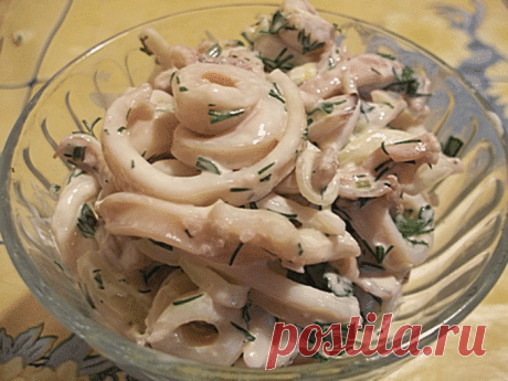 Простой салат с кальмарами / Простые рецепты
