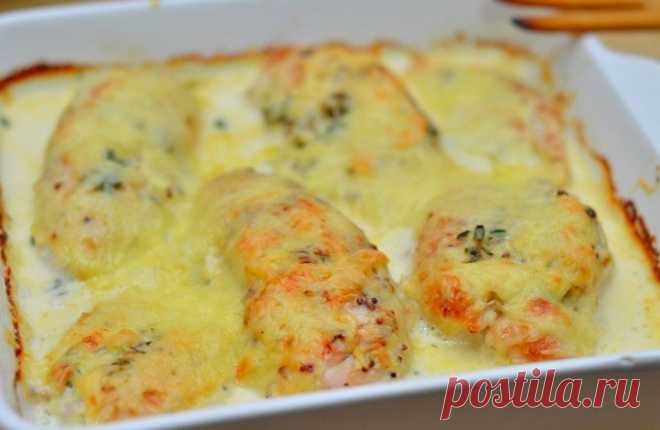 Куриное филе в сливочном соусе.