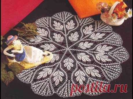 Tığ işi Dantel Örgü yapımı, Yuvarlak oda takımı modeli &amp; Crochet Part 1