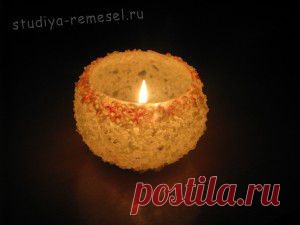 Подсвечник из крупной соли