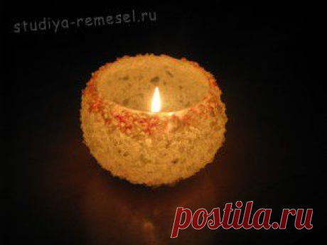Подсвечник из крупной соли