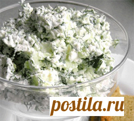 Закуска из творога с зеленью и чесноком