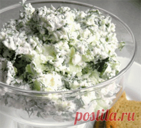 Закуска из творога с зеленью и чесноком
