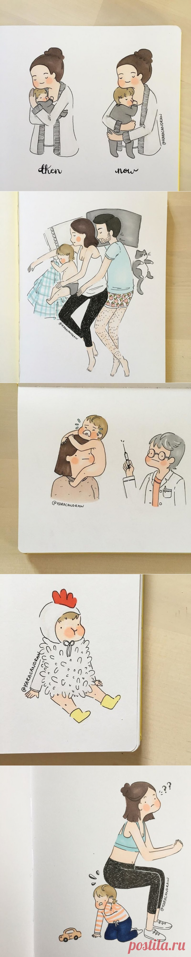 Мама описывает жизнь с ребенком в картинках