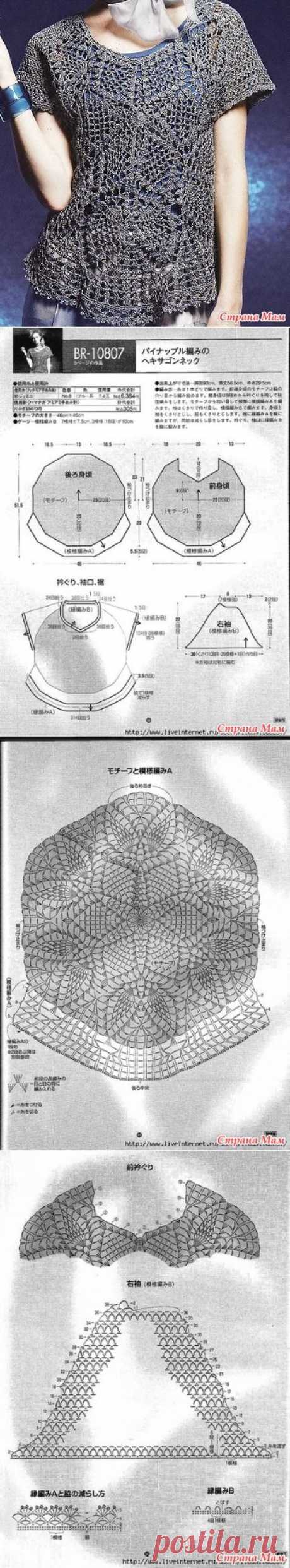 Блуза- медуза крючком. - ВЯЗАНАЯ МОДА+ ДЛЯ НЕМОДЕЛЬНЫХ ДАМ - Страна Мам