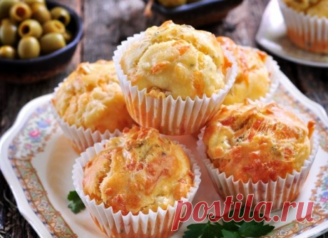 Супер маффины с мясом курицы, сыром и зеленью. Прекрасный завтрак или закуска,