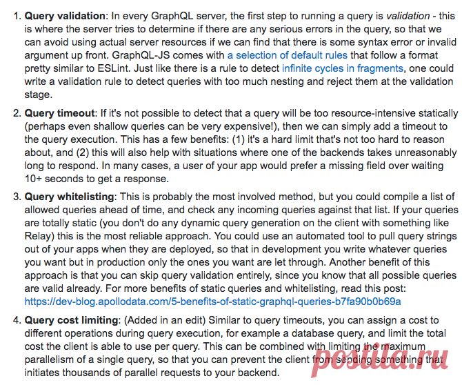 How do you prevent nested attack on GraphQL/Apollo server? - Stack Overflow