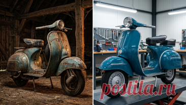 Полная реставрация уникального итальянского скутера Piaggio Vespa 1970-х годов. На таком скутере пол века назад ездил весь мир и вот сейчас после двух месяцев упорного труда этой легенде был возвращён первоначальный великолепный вид. Надеемся, вам понравится результат этой кропотливой работы