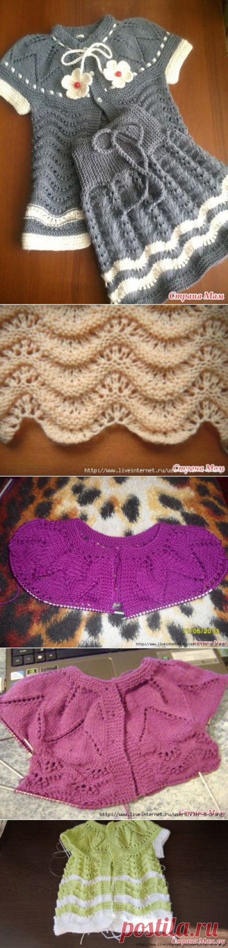 Комплект юбка и топ для девочки спицами.