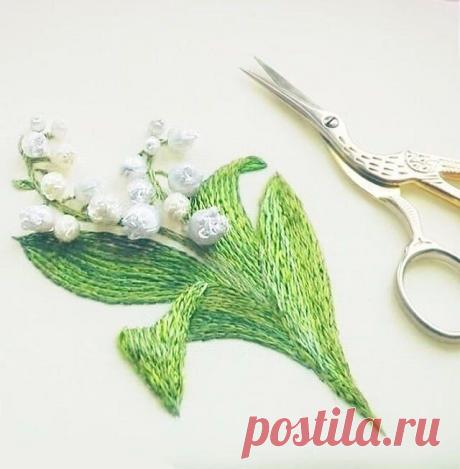 🦋🌶 Вышивка гладью: Ландыш. Эскизы