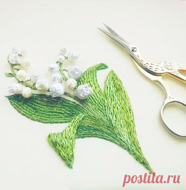 🦋🌶 Вышивка гладью: Ландыш. Эскизы