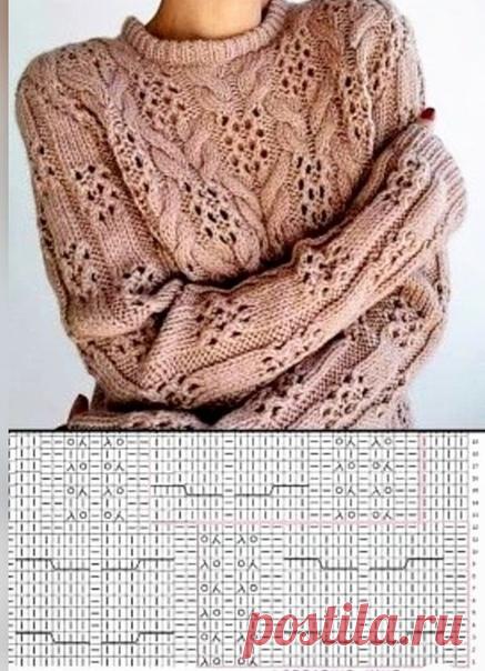 Красивый узор с косичкой