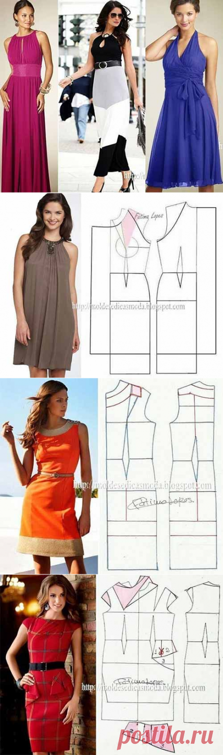 Выкройки-шаблоны платьев