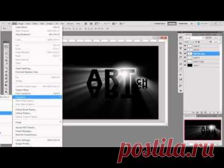 Урок_4_Adobe Photoshop CS5!!! Интересный текстовый эффект! - YouTube
