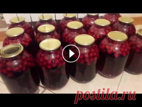 компот из вишни.  Самый легкий и быстрый Самый легкий компот! Заготовки на зиму. вишня - от 500 гр. до 1кг., как вам по душе)) сахар -250 или 300 гр., по вкусу!...
