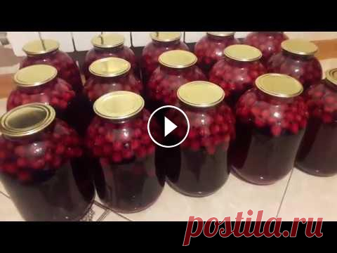компот из вишни.  Самый легкий и быстрый Самый легкий компот! Заготовки на зиму. вишня - от 500 гр. до 1кг., как вам по душе)) сахар -250 или 300 гр., по вкусу!...
