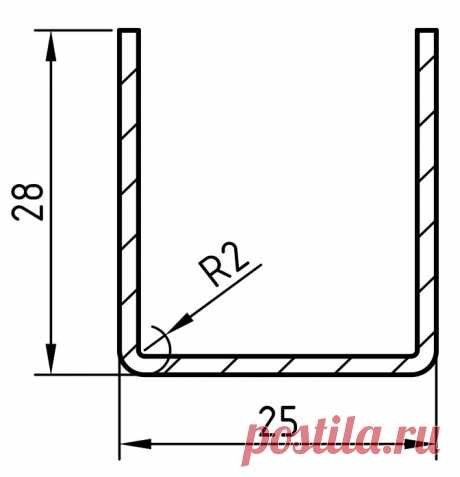 Армирующий профиль 25х28 (Veka 113.060) – Оконный профиль для систем Веко