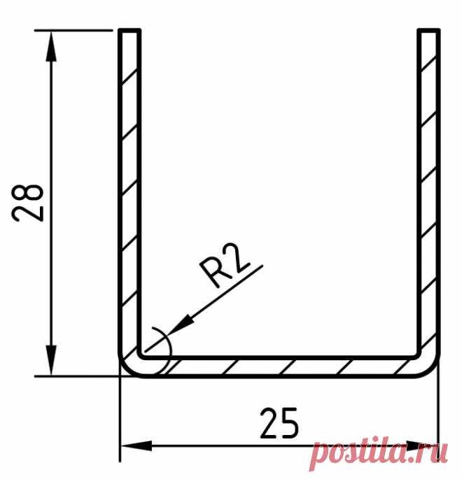 Армирующий профиль 25х28 (Veka 113.060) – Оконный профиль для систем Веко