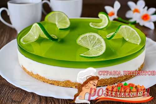 Желейный торт без выпечки с лаймовым вкусом