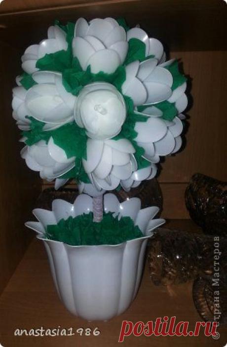 деревце из пластмассовых ложек | Страна Мастеров