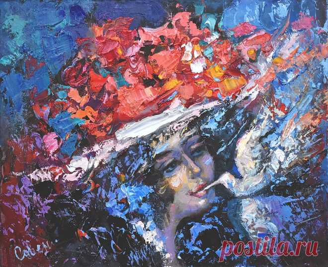 Girl Painting 油畫原作 Original Art Portrait Woman Bird Hat Flower Small Artwork - ArtDivyaGallery  - Posters | Pinkoi Girl Painting 油畫原作 Original Art Portrait Woman Bird Hat Flower Small Artwork Impasto Palette Knife Wall Art 20.5 x 25.5 cm. 8 x 10 inches by Savenkova 100% Handmade Original Artwork. Medium: panel, oil paints. Style: Modern, Impressionist, Impasto. Need a decorative frame. Small beautiful painting for home and office, the perfect gift