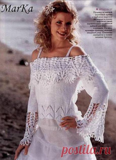 Простая кофточка с интересной отделкой - Схемы вязания - Крючок и спицы