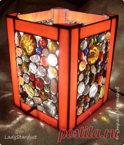Светильник витражный с кабошонами | Страна Мастеров