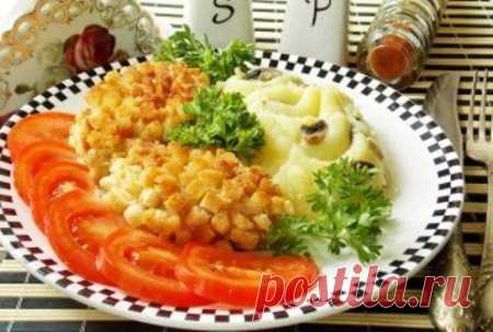Пожарские котлеты с гарниром из пюре и грибами - Простые рецепты Овкусе.ру