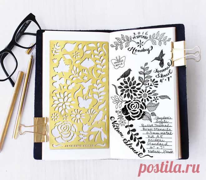 Planner Stencil Bullet Journal Stencil Nature Flowers | Etsy
