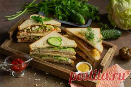 3 вкусных сэндвича: с огурцом, с курицей, с капустой и мясом. Пошаговый рецепт с фото — Ботаничка.ru