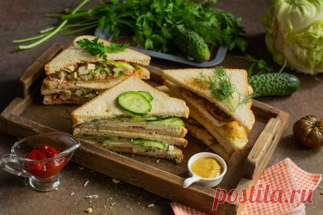 3 вкусных сэндвича: с огурцом, с курицей, с капустой и мясом. Пошаговый рецепт с фото — Ботаничка.ru