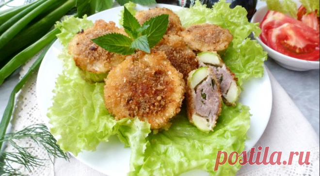 Кабачковые шайбы с фаршем в хрустящей панировке — Фактор Вкуса