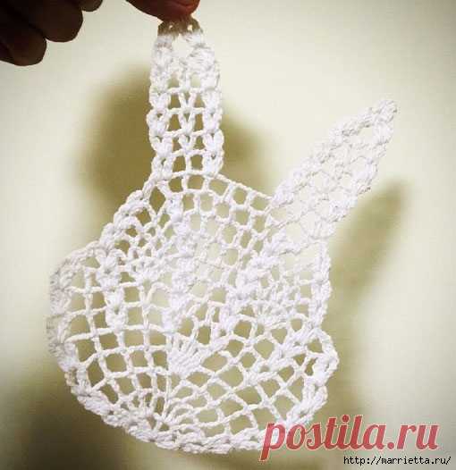 Заяц и кролики.Аппликации крючком