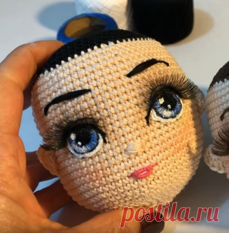 Как связать голову для куклы крючком