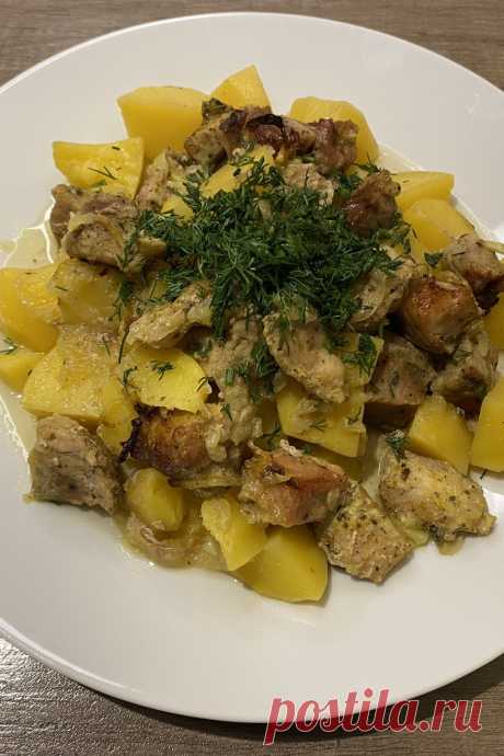 Свинина кусочками с картофелем в фольге